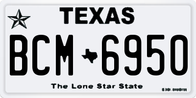 TX license plate BCM6950