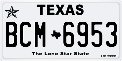 TX license plate BCM6953