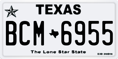 TX license plate BCM6955