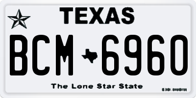 TX license plate BCM6960