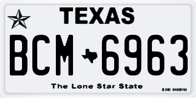 TX license plate BCM6963
