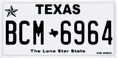 TX license plate BCM6964