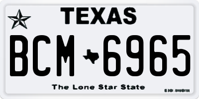 TX license plate BCM6965