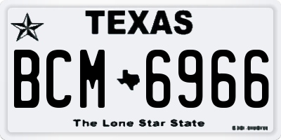 TX license plate BCM6966