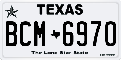 TX license plate BCM6970