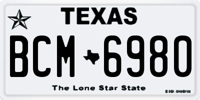 TX license plate BCM6980