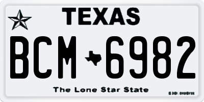 TX license plate BCM6982