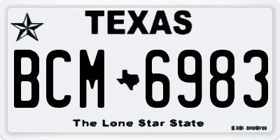 TX license plate BCM6983