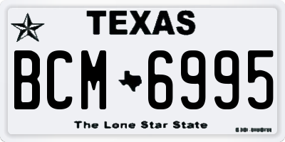 TX license plate BCM6995