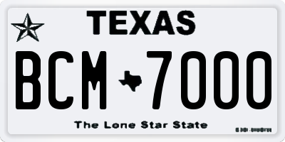 TX license plate BCM7000