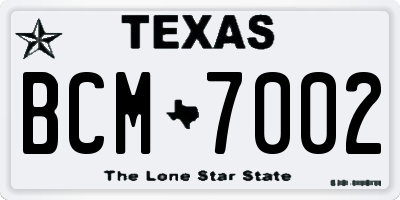 TX license plate BCM7002