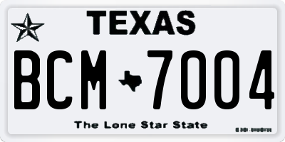 TX license plate BCM7004