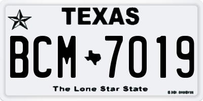 TX license plate BCM7019