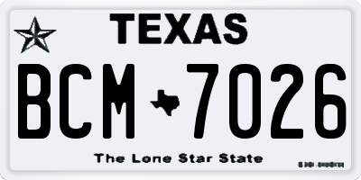 TX license plate BCM7026