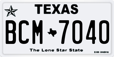 TX license plate BCM7040
