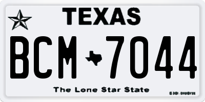 TX license plate BCM7044