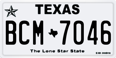 TX license plate BCM7046