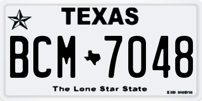 TX license plate BCM7048