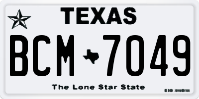 TX license plate BCM7049