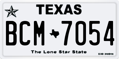 TX license plate BCM7054
