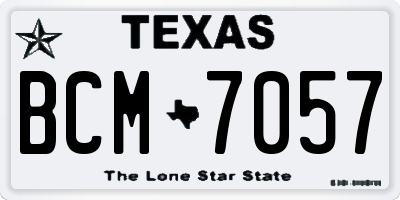 TX license plate BCM7057