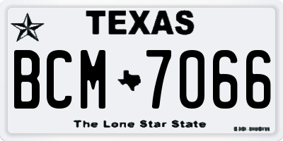 TX license plate BCM7066