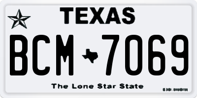 TX license plate BCM7069