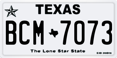TX license plate BCM7073