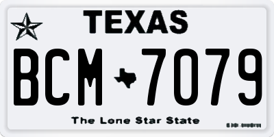 TX license plate BCM7079