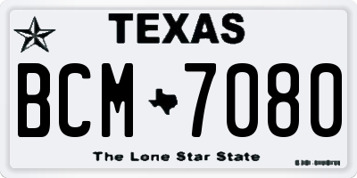 TX license plate BCM7080