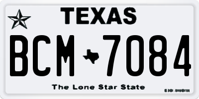 TX license plate BCM7084