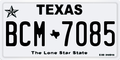 TX license plate BCM7085