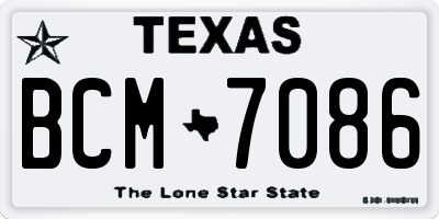 TX license plate BCM7086