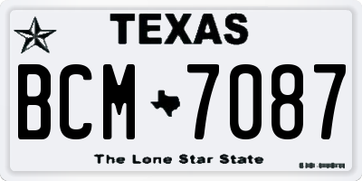 TX license plate BCM7087
