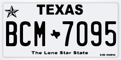 TX license plate BCM7095