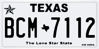 TX license plate BCM7112
