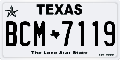 TX license plate BCM7119