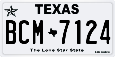 TX license plate BCM7124