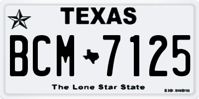 TX license plate BCM7125