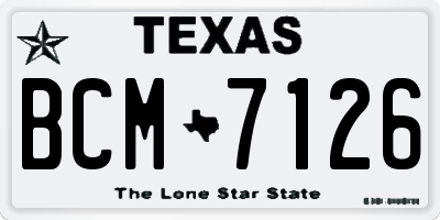 TX license plate BCM7126