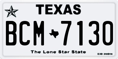 TX license plate BCM7130