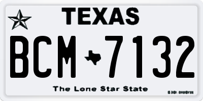 TX license plate BCM7132