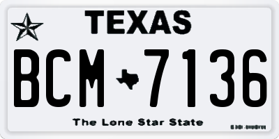 TX license plate BCM7136