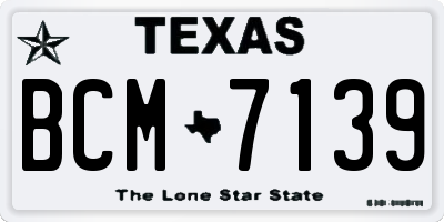 TX license plate BCM7139