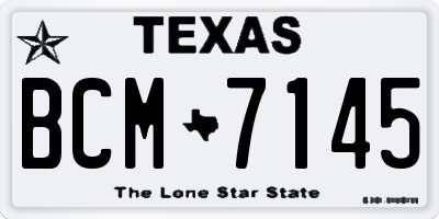 TX license plate BCM7145