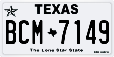 TX license plate BCM7149