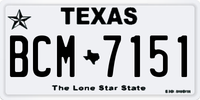 TX license plate BCM7151