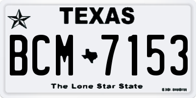 TX license plate BCM7153