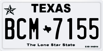 TX license plate BCM7155