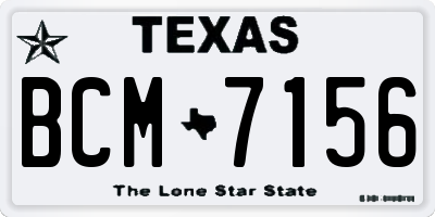 TX license plate BCM7156